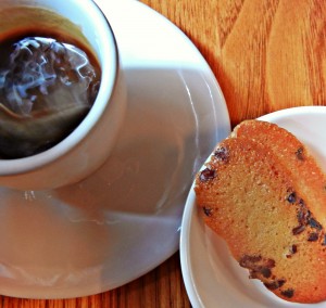 Coffee with cookies.