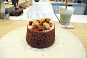 Chocolate and hazelnuts angel cake from Pâtisserie Ciel in Paris. 